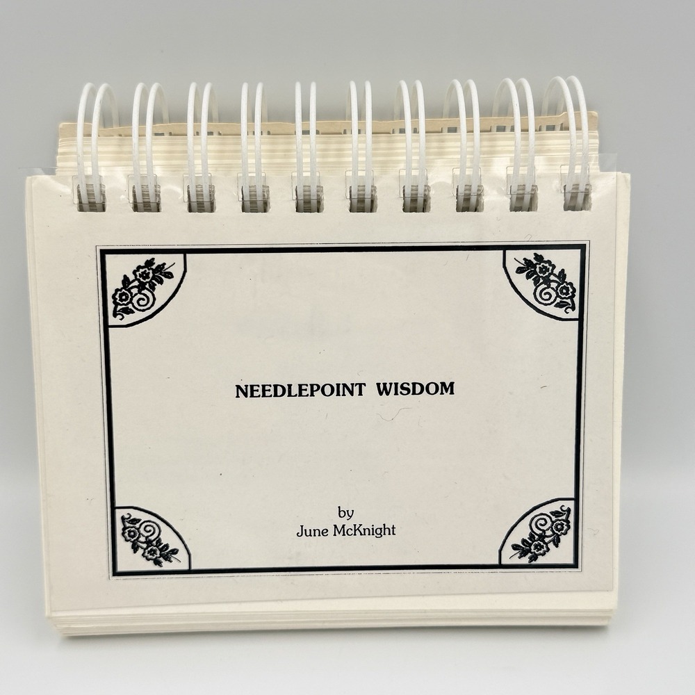 VTG 1995 Needlepoint Wisdom June McKnight Spiral Bound Stitch Guide Book Flip